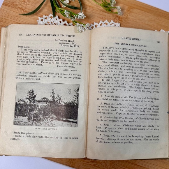 🌿 Vintage 1924 Schoolbook – Learning to Speak and Write, Book II - Picture 11 of 16